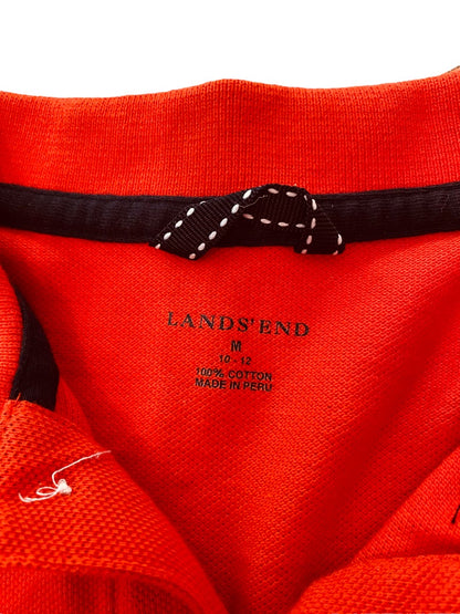 Medium Lands' End Boy's Orange Polo Golf Shirt Short Sleeve