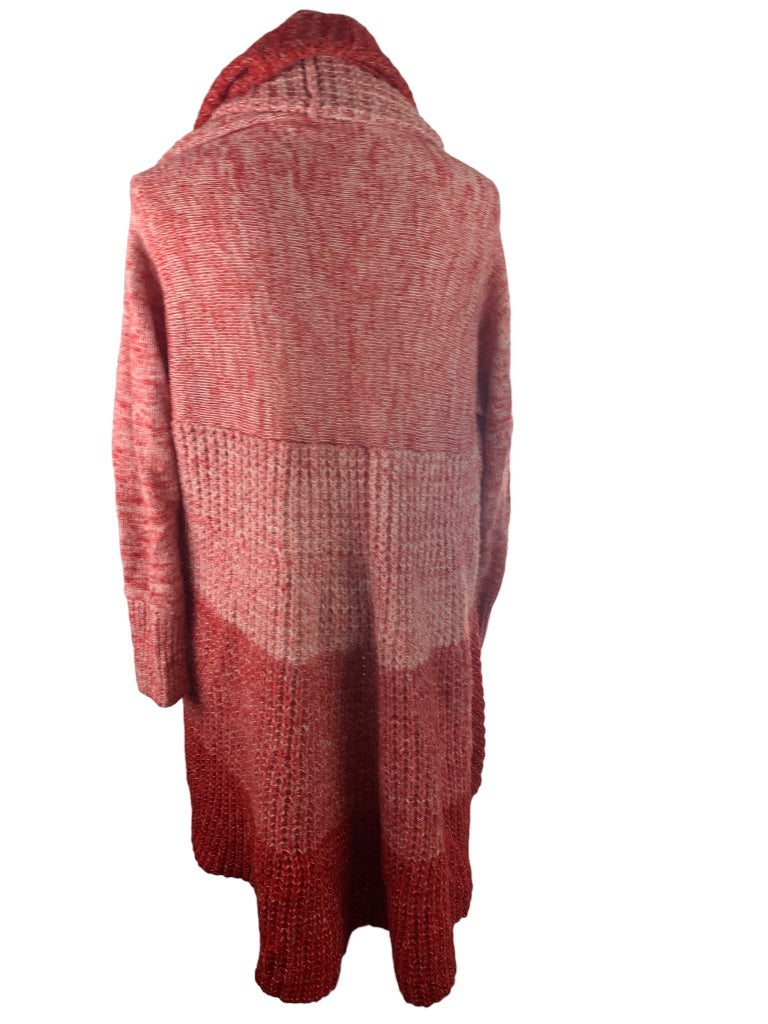 One Size Arrata Women's Red Shawl Collar Cardigan Knit Oversize Sweater