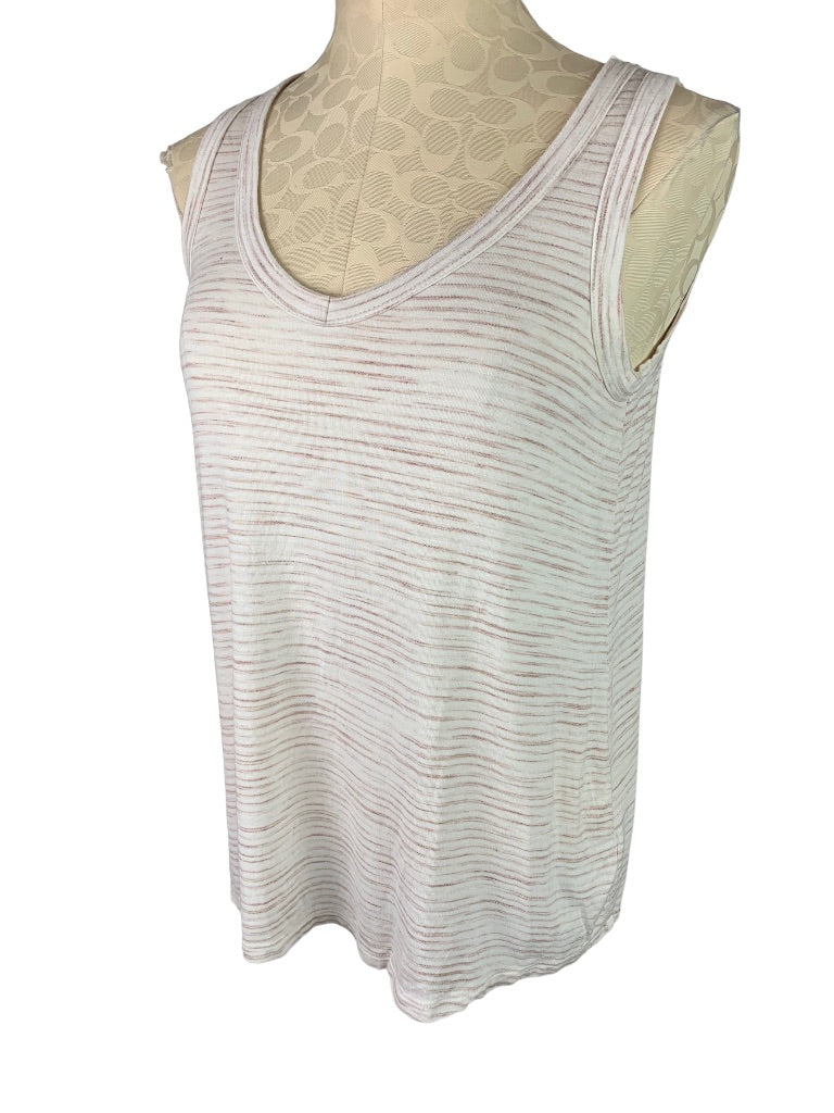 Small Old Navy Luxe Soft Cotton Tan Brown Striped Tank Top Women's