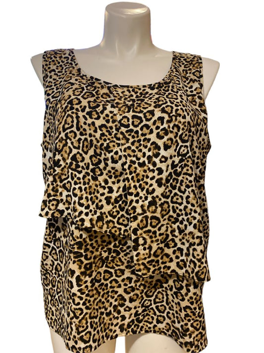 XL (3) Chico's Leopard Print Sleeveless Blouse Tank