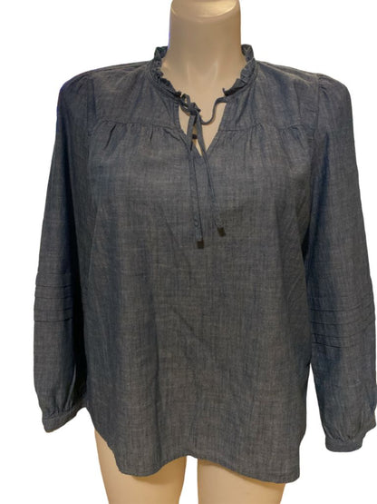 Large NWT J Crew Denim Blue Womens Shirt Blouse