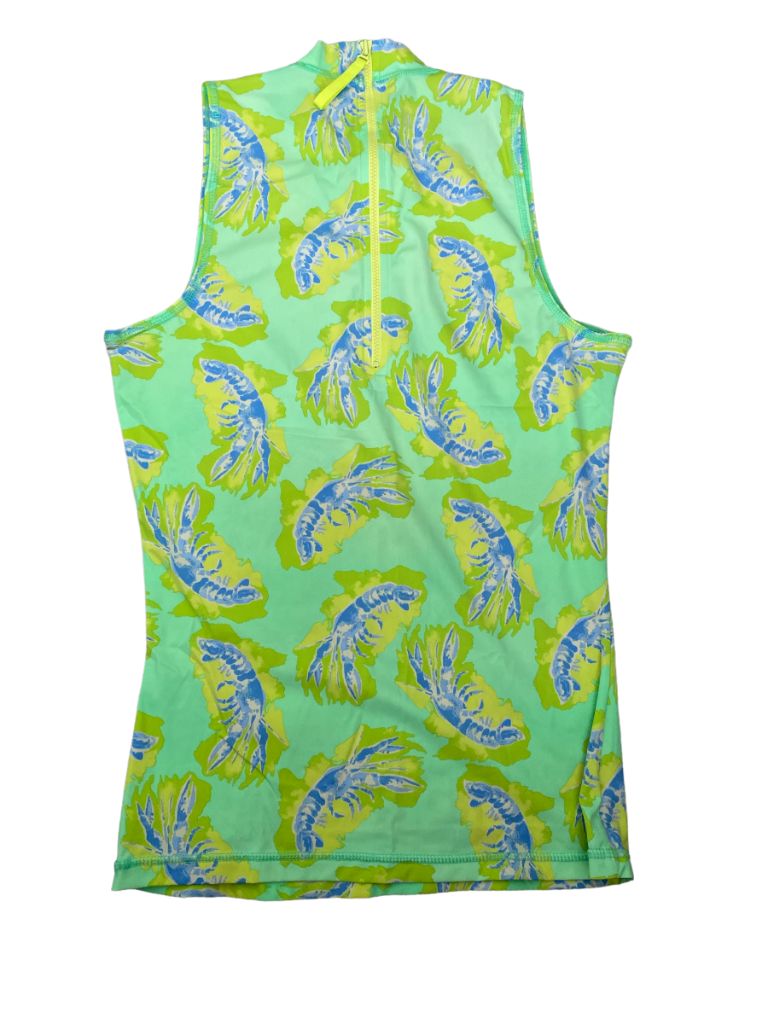 S J. Crew Rashgaurd Sleeveless Lime Green Shrimp