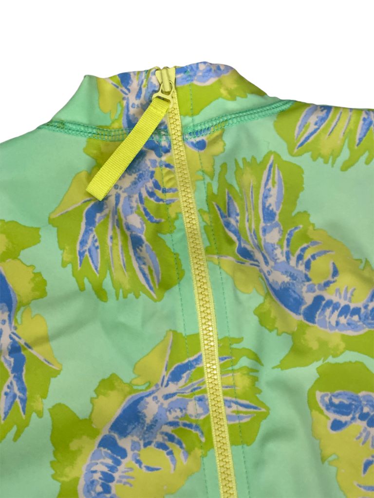 S J. Crew Rashgaurd Sleeveless Lime Green Shrimp