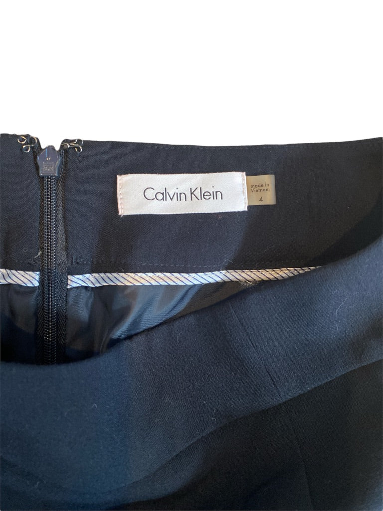 4 Calvin Klein Navy Blue Lined Skirt