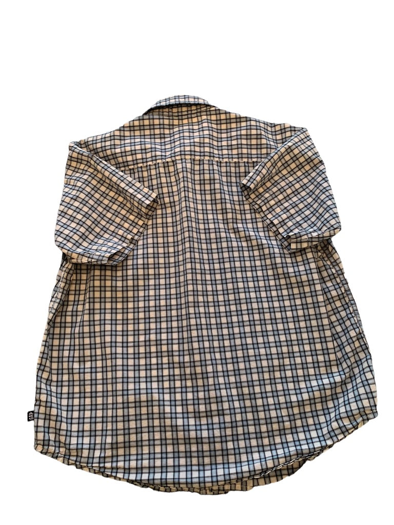 Medium (7/8) Gap Boys Blue Plaid Short Sleeve Button Down Shirt