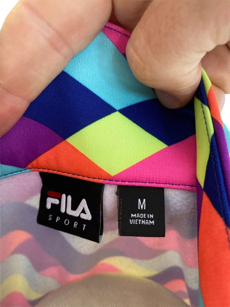 Medium Fila 1/4 Zip Bright Geometric Pullover Jacket