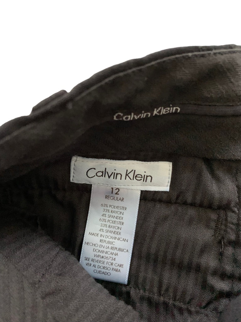 12 Calvin Klein Boys Youth Black Dress Pants 25.5" Inseam Stretch Blend