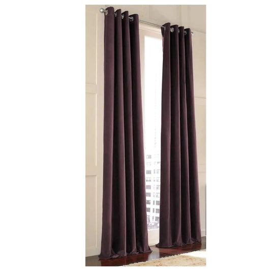 Curtainworks Messina Lined Grommet Cotton Curtain Panels 52 x  120" Purple Set of 2