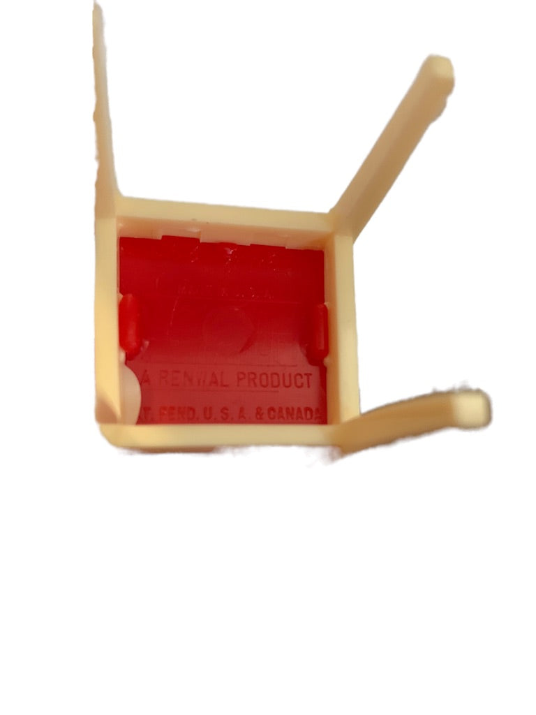 Vintage A Renewal K63 Miniature Dollhouse Plastic Chair Ivory and Red