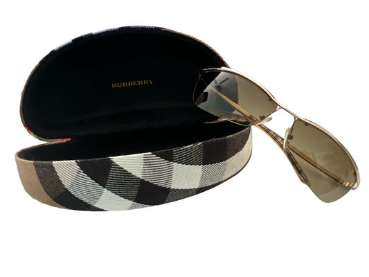 Burberry Sunglasses Brown Lense Rimless Goldtone B8914/S 61  14 hard case