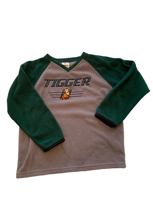 Medium Disney Gray Green Fleece Pullover Sweatshirt "Tigger"