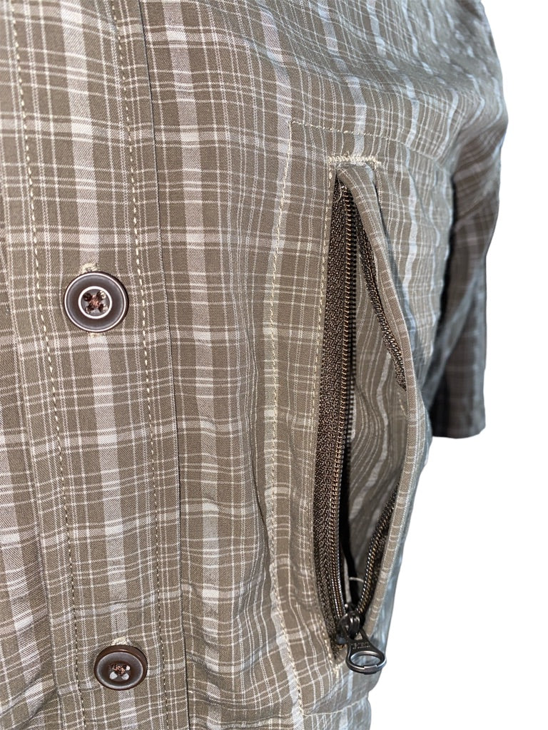 Small  REI Brown Plaid Short Sleeve Shirt Button Down