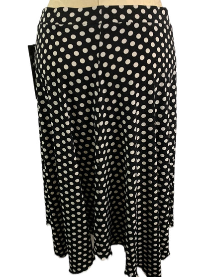 8 Bali Black White New Polka Dot Pull On Skirt Elastic Waist Handkerchief Hem