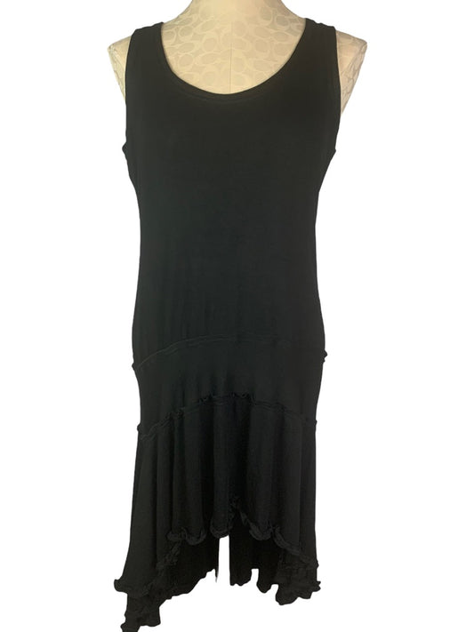 XL Women's Black New Hi Lo Dress Jersey Knit Tank Sleeveless Soft