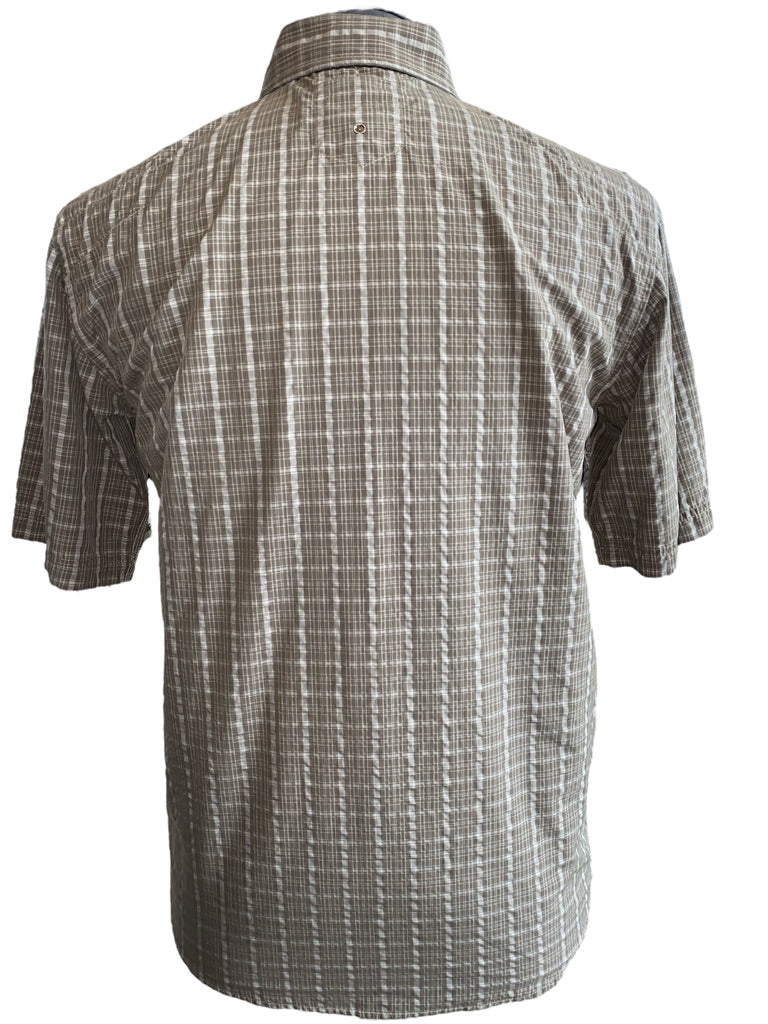 Small  REI Brown Plaid Short Sleeve Shirt Button Down