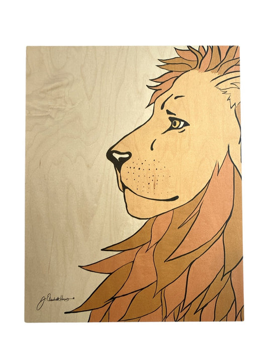 New Uhak Lion Wall Art 11x14 Signed Ready To Hang