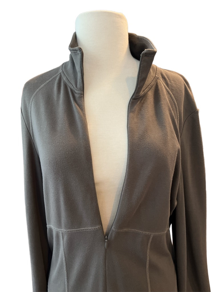 Large Athleta Brown Long Sleeve Half Zip Dress Cover Up