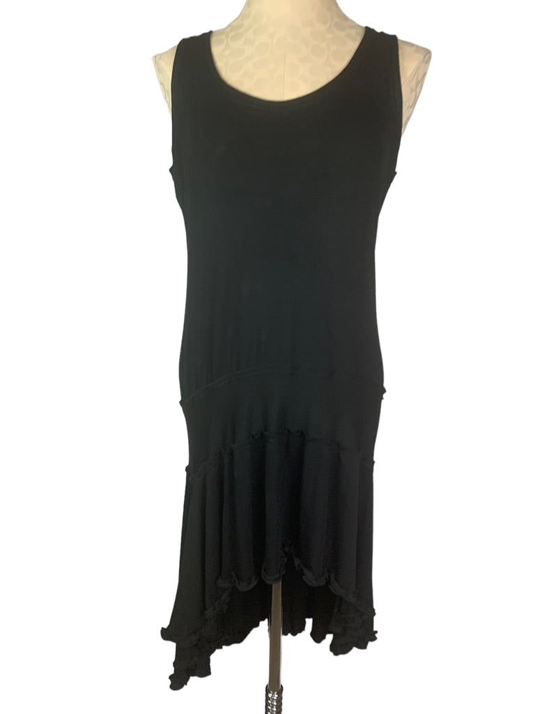 XL Women's Black New Hi Lo Dress Jersey Knit Tank Sleeveless Soft