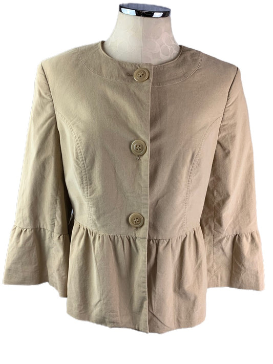 10 Style & Co Women's Tan Skirted Stretch Corduroy Blazer Lined