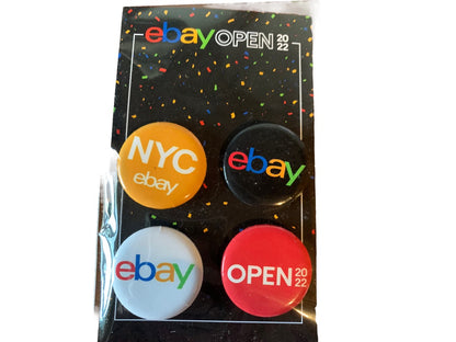 Ebay Open 2022 Set of 4 Swag Buttons NYC ebayana