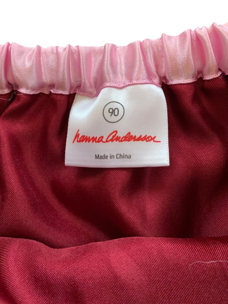 3T Hanna Andersson (Size 90) Girls Ruby Red and Pink Lined Tulle Skirt