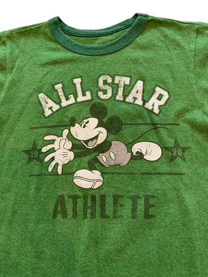 XXS (2/3) Disney Store Boys Green Short Sleeve Tshirt Mickey All Star