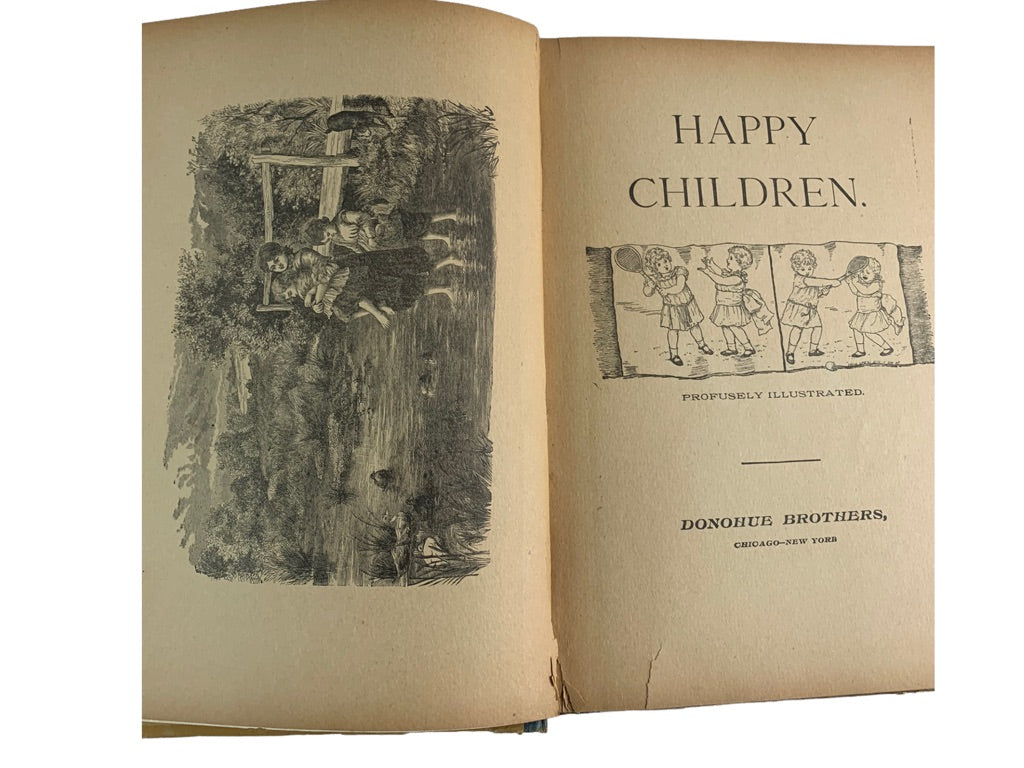 Antique Happy Children Series Hardcover Illustrated Book Donohue Brothers Chicago