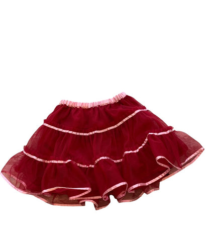 3T Hanna Andersson (Size 90) Girls Ruby Red and Pink Lined Tulle Skirt