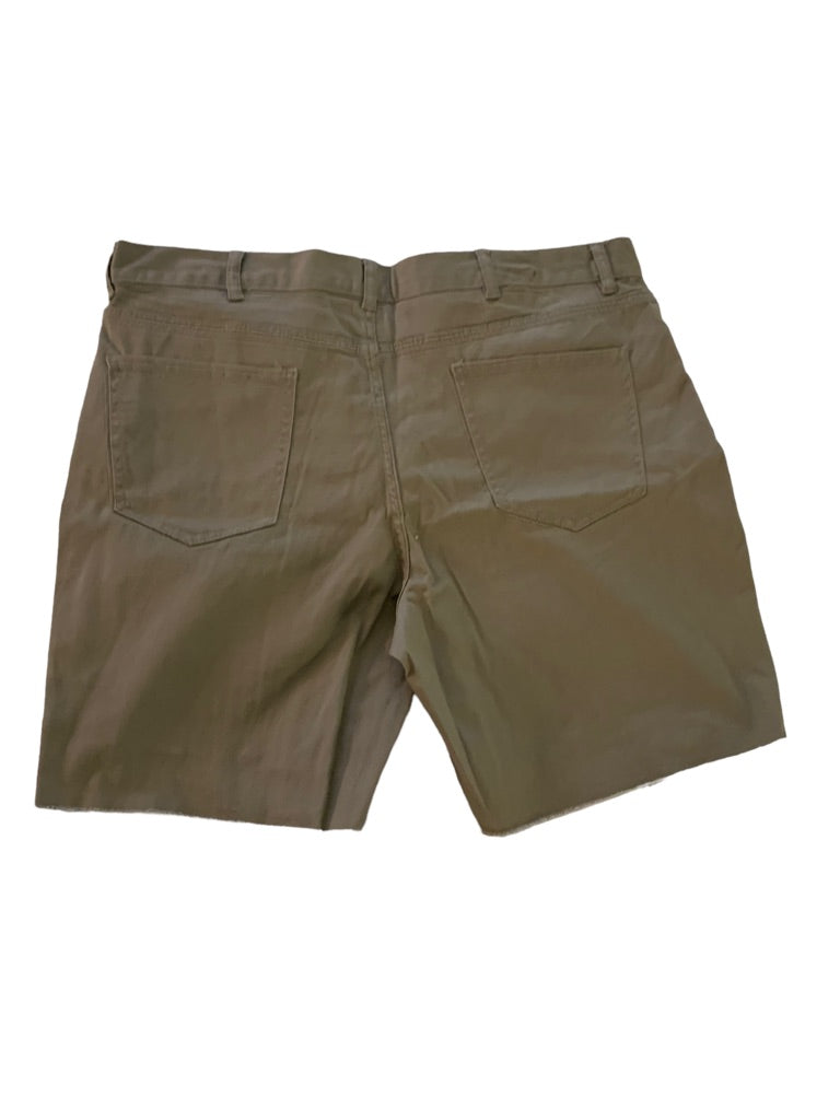 40 Route 66 Young Men's Light Brown Tan Shorts New Stretch Cotton Raw Hem