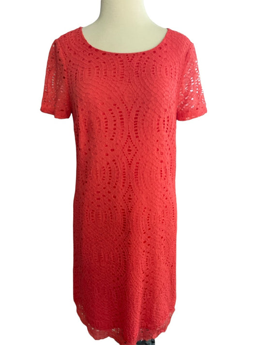 12 J. Crew Coral Lace Lined Sheath Dress H5408