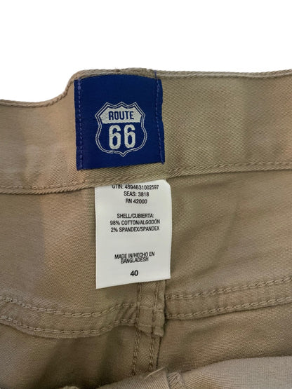 40 Route 66 Young Men's Light Brown Tan Shorts New Stretch Cotton Raw Hem