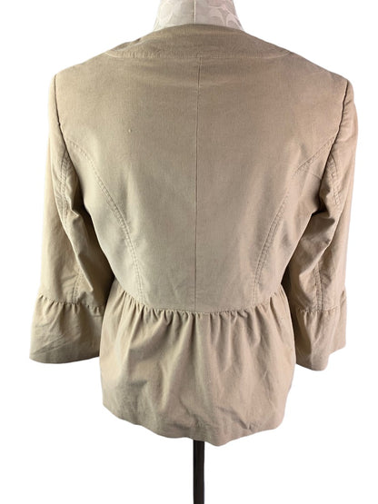 10 Style & Co Women's Tan Skirted Stretch Corduroy Blazer Lined