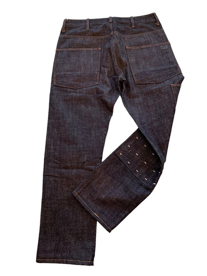 31 x 32 Faeroes Men's Raw Classic Tapered Denim Jeans Contrast Stitch Design