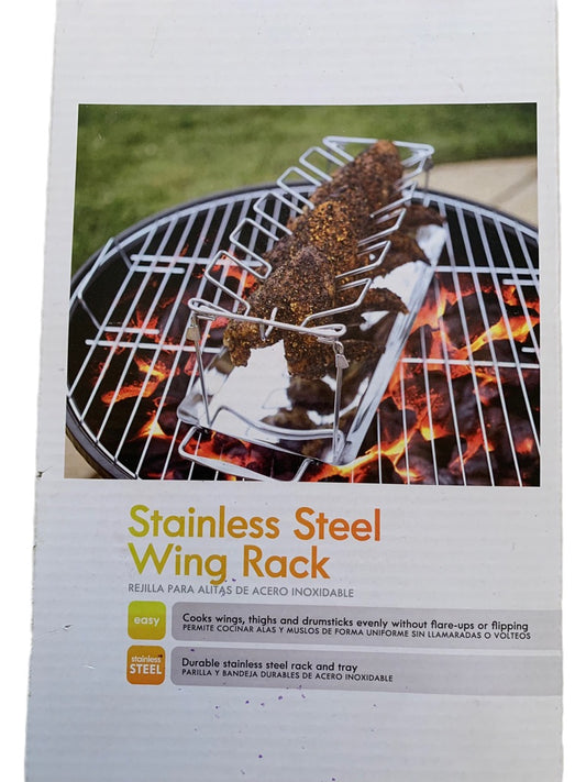 Kenmore Stainless Steel Wing Rack and Tray Grill Accessory