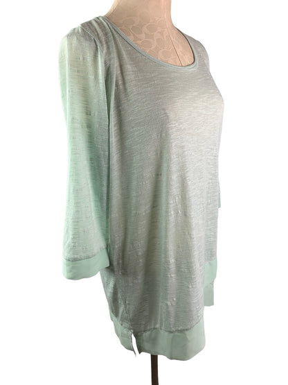 Small Medium (S/M) Simply Noelle Women's Mint Green Sheer Bow Back Top