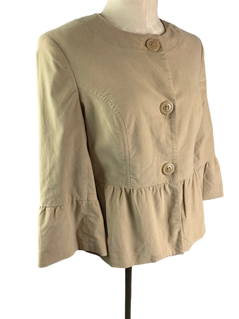 10 Style & Co Women's Tan Skirted Stretch Corduroy Blazer Lined