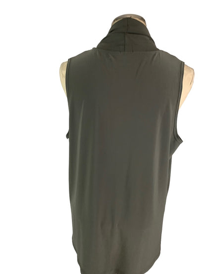 14 Simpli Women's Dark Green Gray Lagenlook Vest Made in Canada Tunic