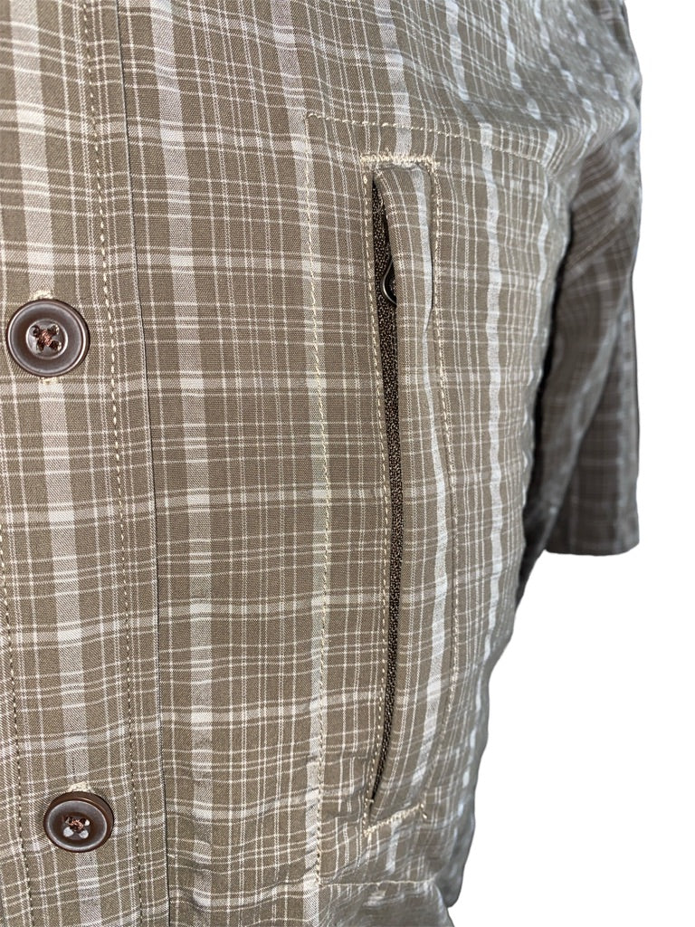 Small  REI Brown Plaid Short Sleeve Shirt Button Down