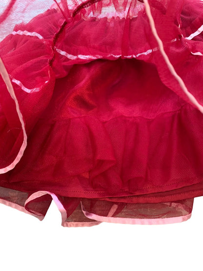 3T Hanna Andersson (Size 90) Girls Ruby Red and Pink Lined Tulle Skirt