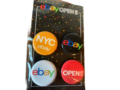 Ebay Open 2022 Set of 4 Swag Buttons NYC ebayana