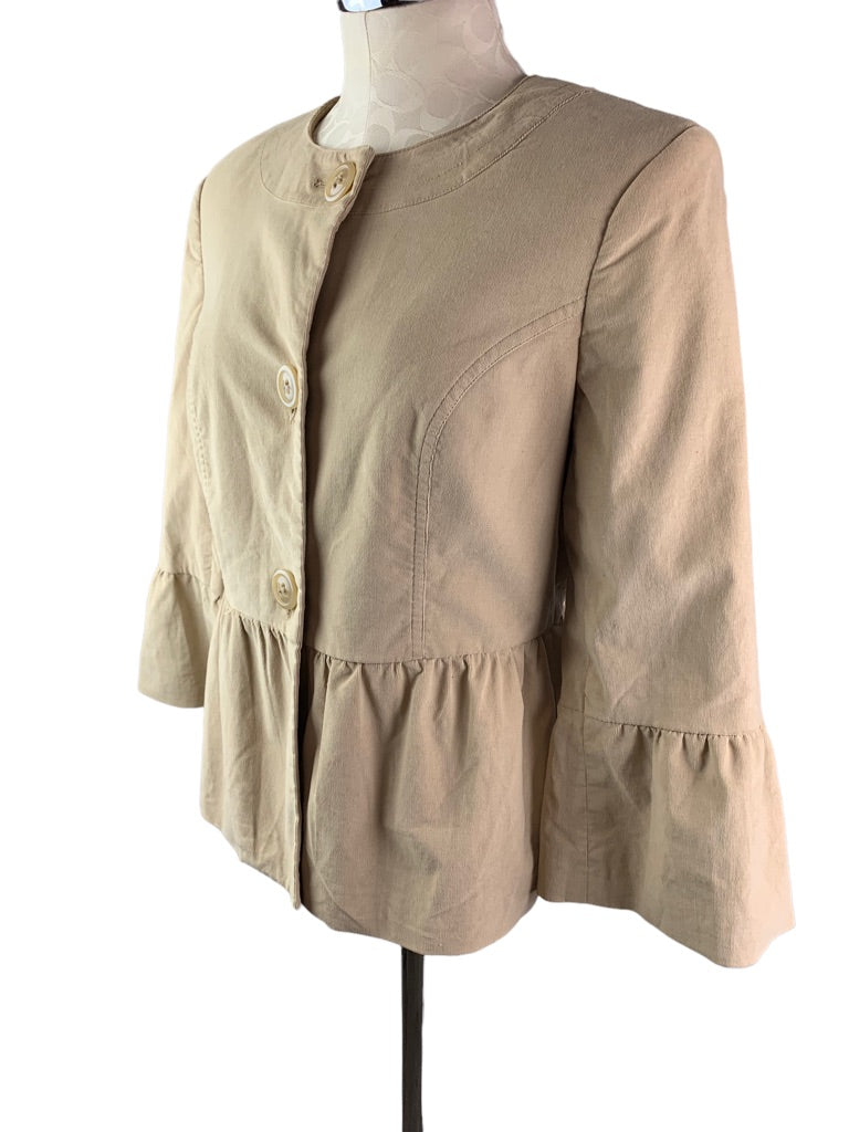 10 Style & Co Women's Tan Skirted Stretch Corduroy Blazer Lined