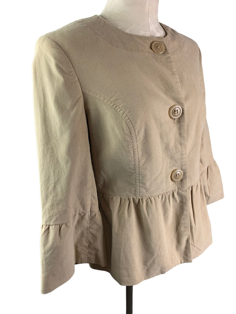 10 Style & Co Women's Tan Skirted Stretch Corduroy Blazer Lined