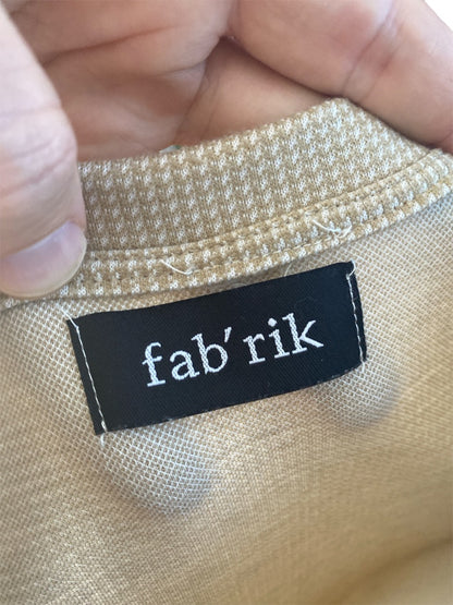 Large Fab'rik Tan and White Checked T-Shirt Dress