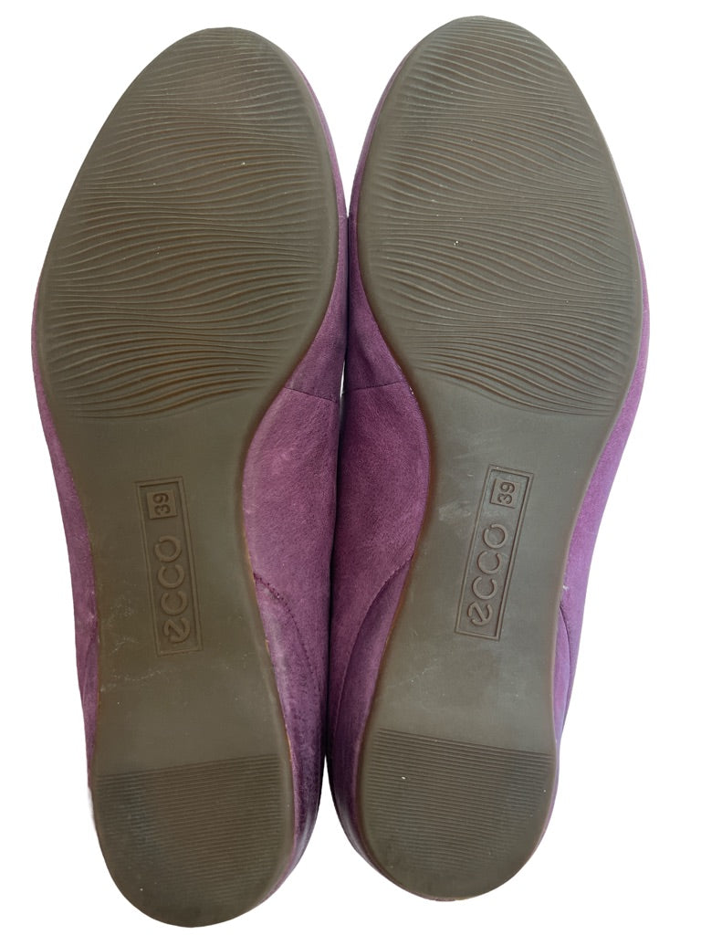 8/8.5 (39) Ecco Plum Purple Suede Flats