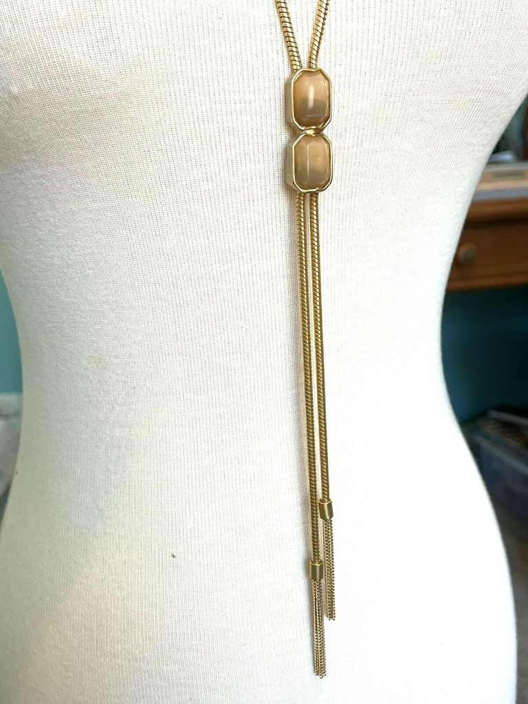 Vince Camuto Goldtone Tassle Lariat Necklace High Quality