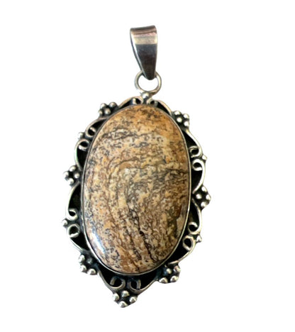 Sterling Silver Natural Stone Pendant Charm