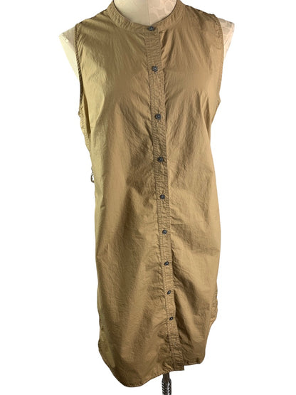 Medium J.Crew Collection Women's Sleeveless Poplin Shirtdress Belted Brown Style#J1570