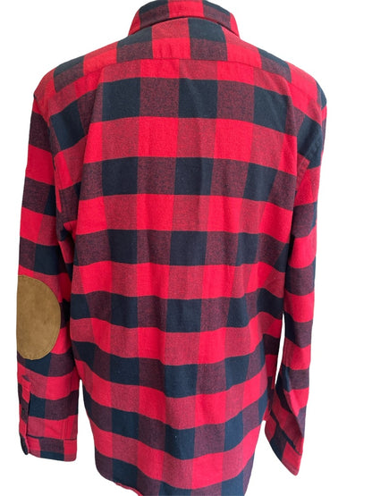 XL Aeropostale Buffalo Check Flannel Elbow Patch Bitton Down Shirt