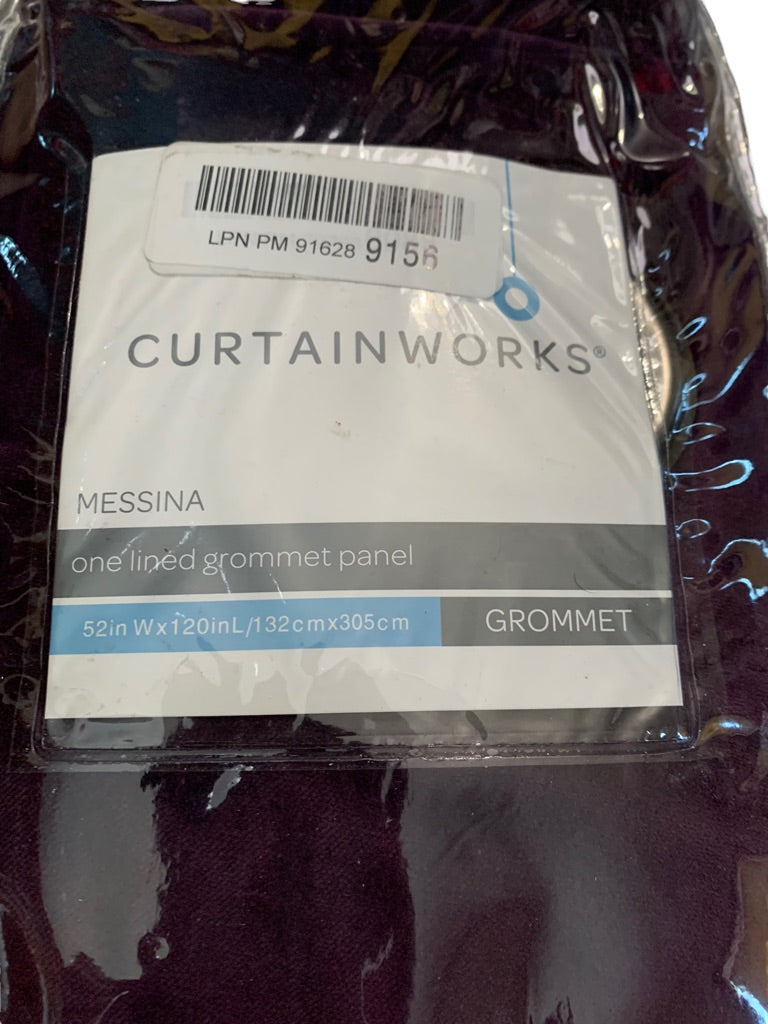 Curtainworks Messina Lined Grommet Cotton Curtain Panels 52 x  120" Purple Set of 2