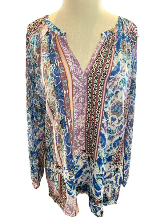 Small NYDJ Free Bird Paisley Tunic Blouse NWT